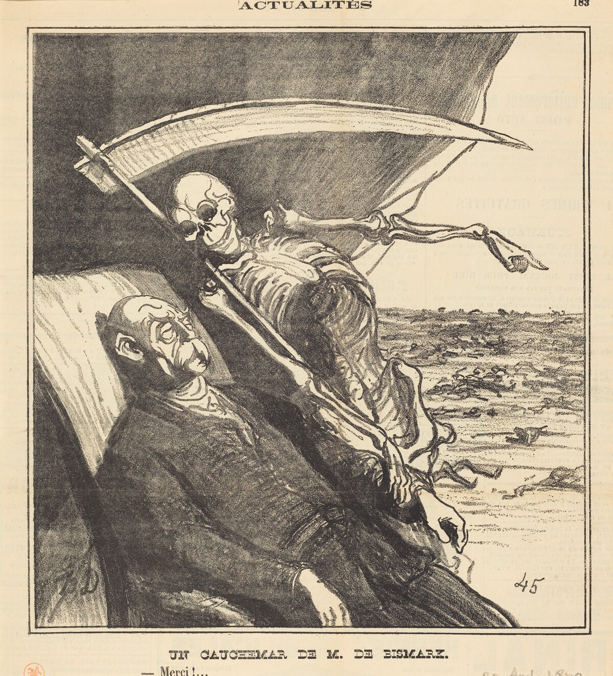 Un cauchemar de M. Bismarck by Honoré Daumier