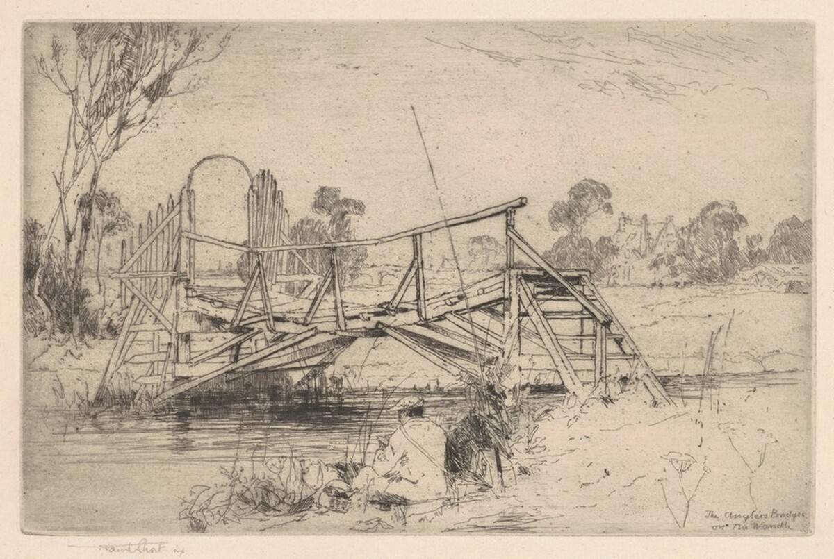 The Anglers' Bridge on the Wandle by Frank Short