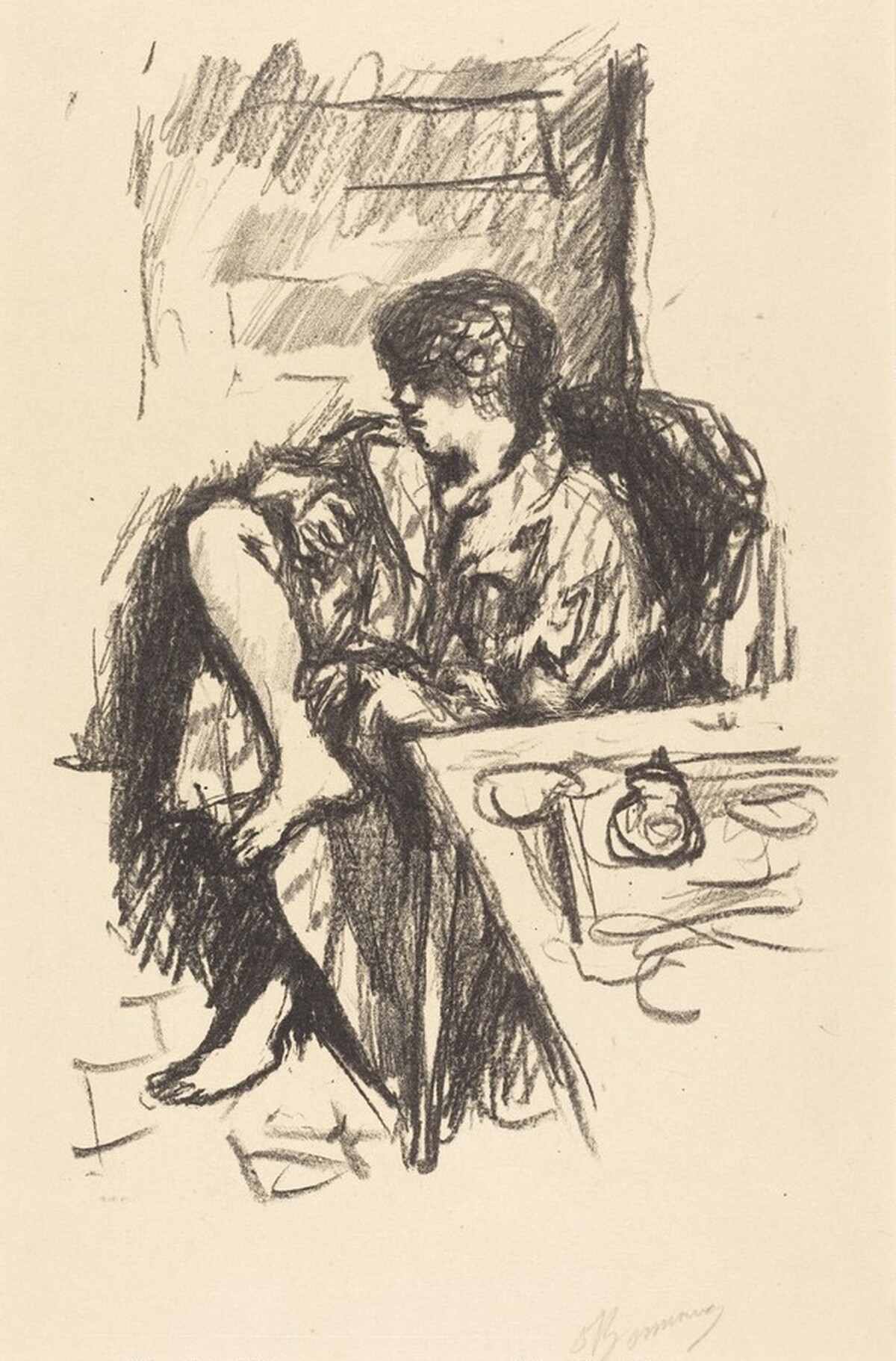 Woman Dressing, Seated (La Toilette assise) by Pierre Bonnard