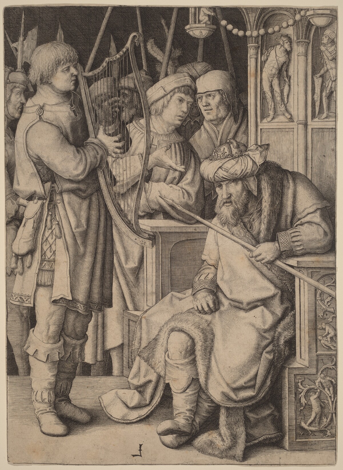 David Playing the Harp before Saul by Lucas van Leyden