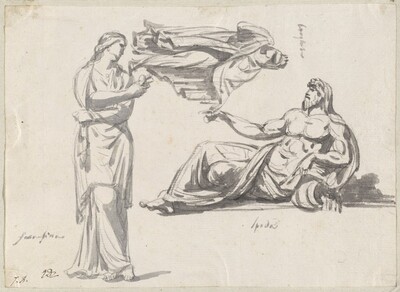 A River God and Two Classical Sculptures