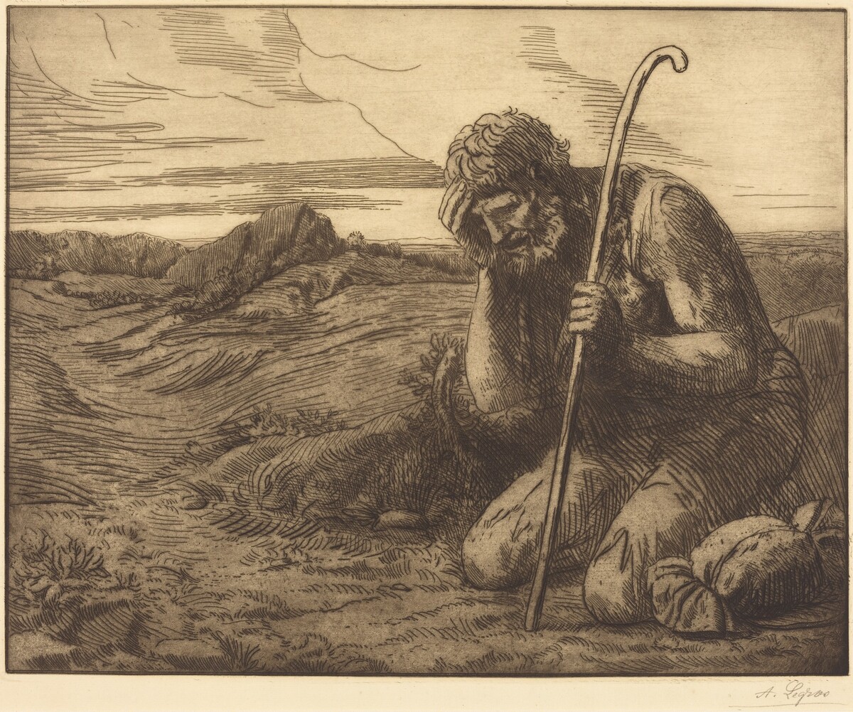 The Prodigal Son, 6th plate (L'enfant prodigue) by Alphonse Legros
