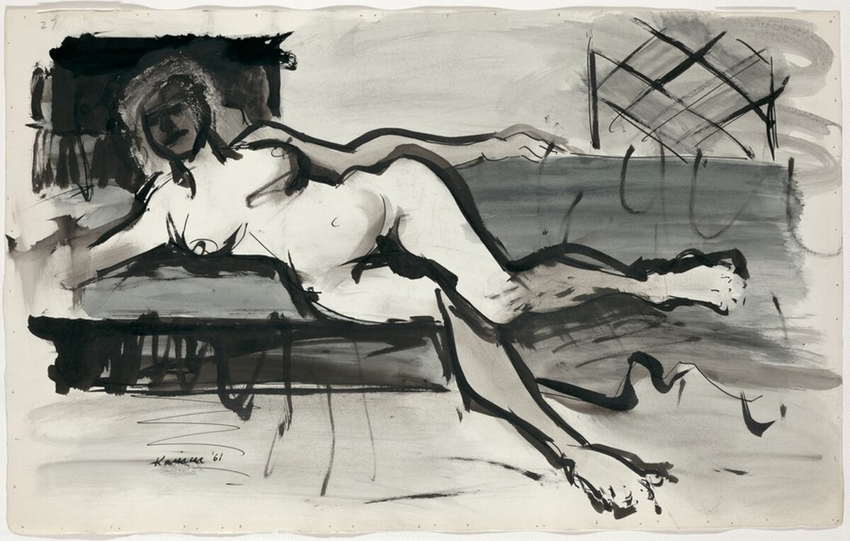 Untitled (Reclining Nude) [verso] by Jacob Kainen