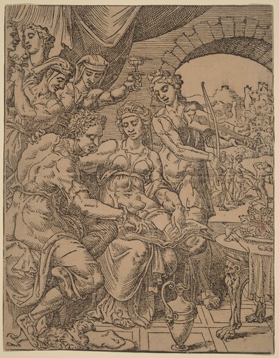 The Prodigal Son Squandering His Inheritance on Harlots