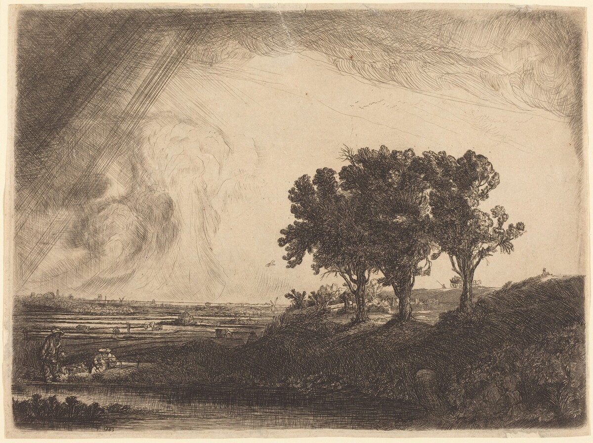 The Three Trees by William Byron after Rembrandt van Rijn