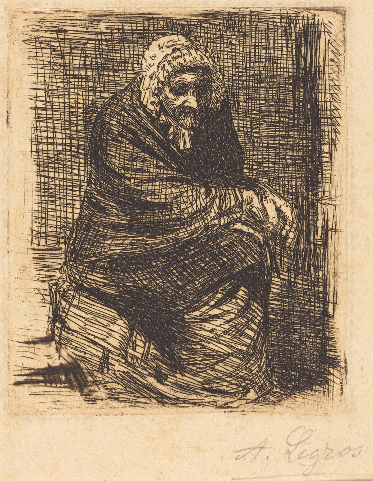 Old Woman Seated (La vieille femme assise) by Alphonse Legros
