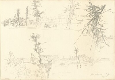 Soldiers in a Devastated Landscape [recto]