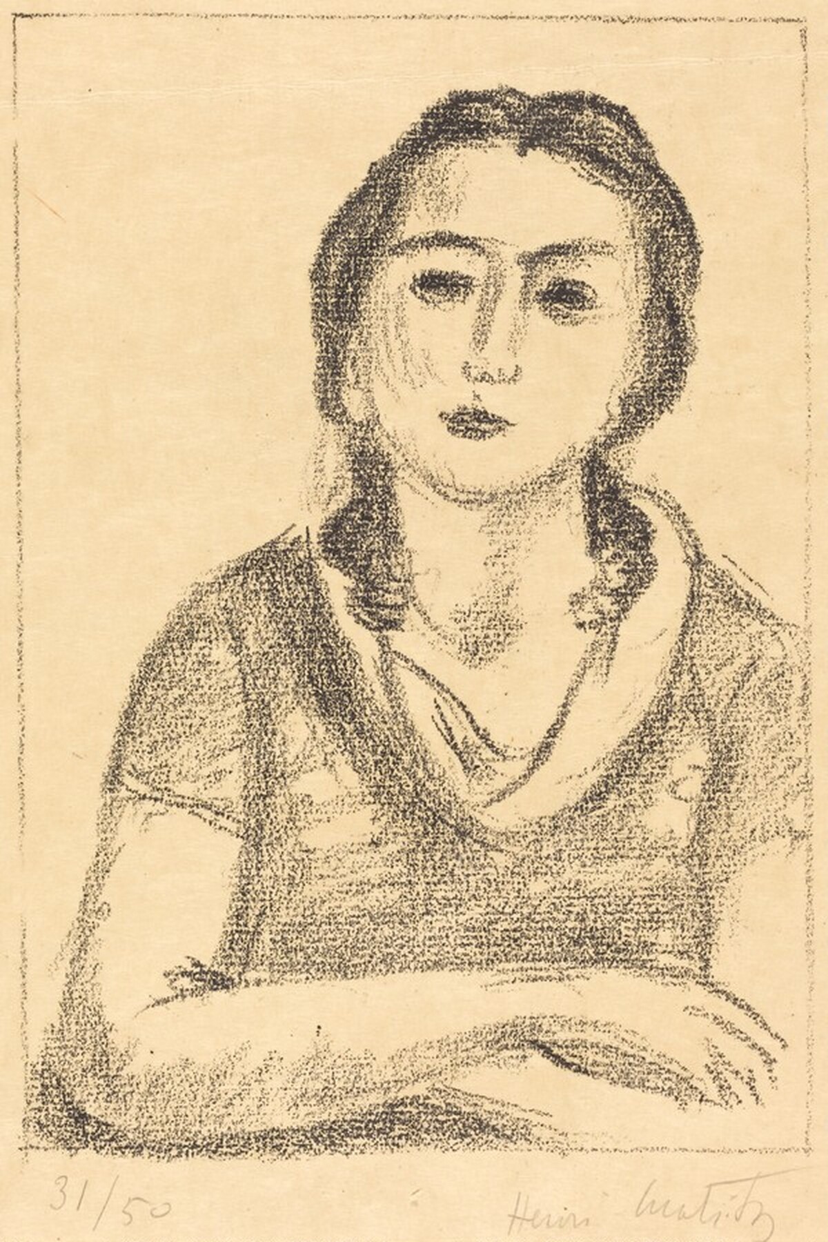 Bust of a Young Girl, Arms Crossed (Buste de jeune fille, les bras croisés) by Henri Matisse