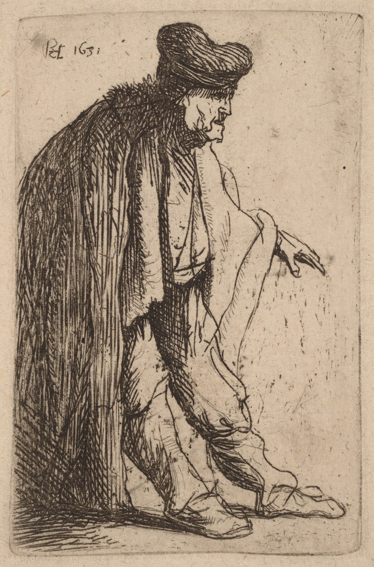 Beggar with His Left Hand Extended by Rembrandt van Rijn
