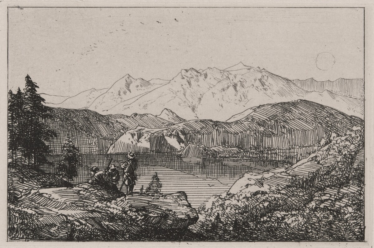Mountain View with Lake by Caspar Johann Nepomuk Scheuren