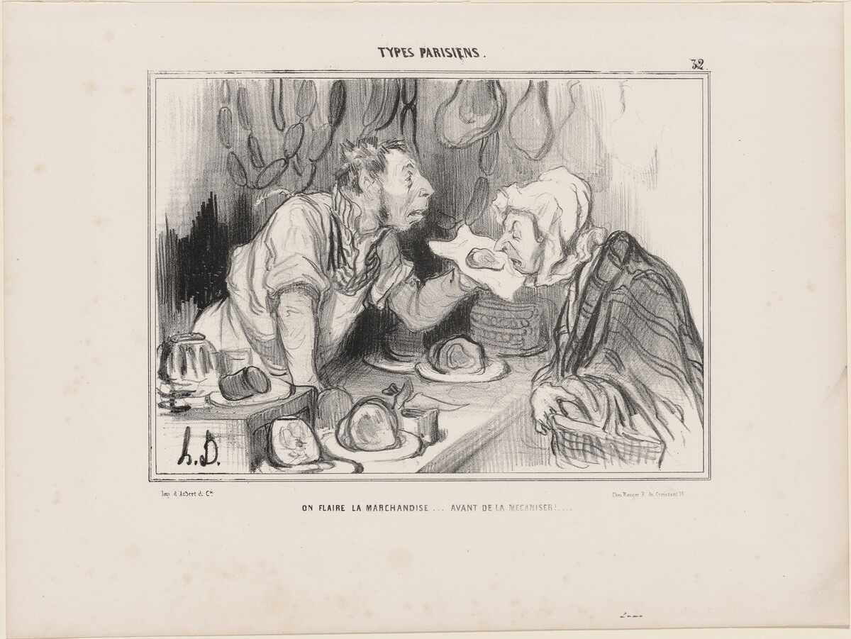 On flaire la marchandise... avant de la mécaniser!... by Honoré Daumier