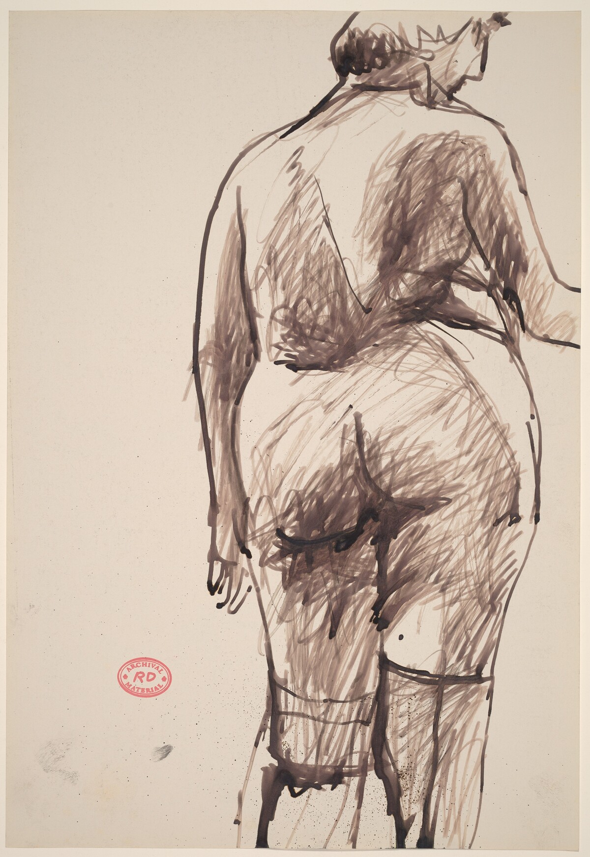 Untitled [back view of a female nude in stockings] by Richard Diebenkorn