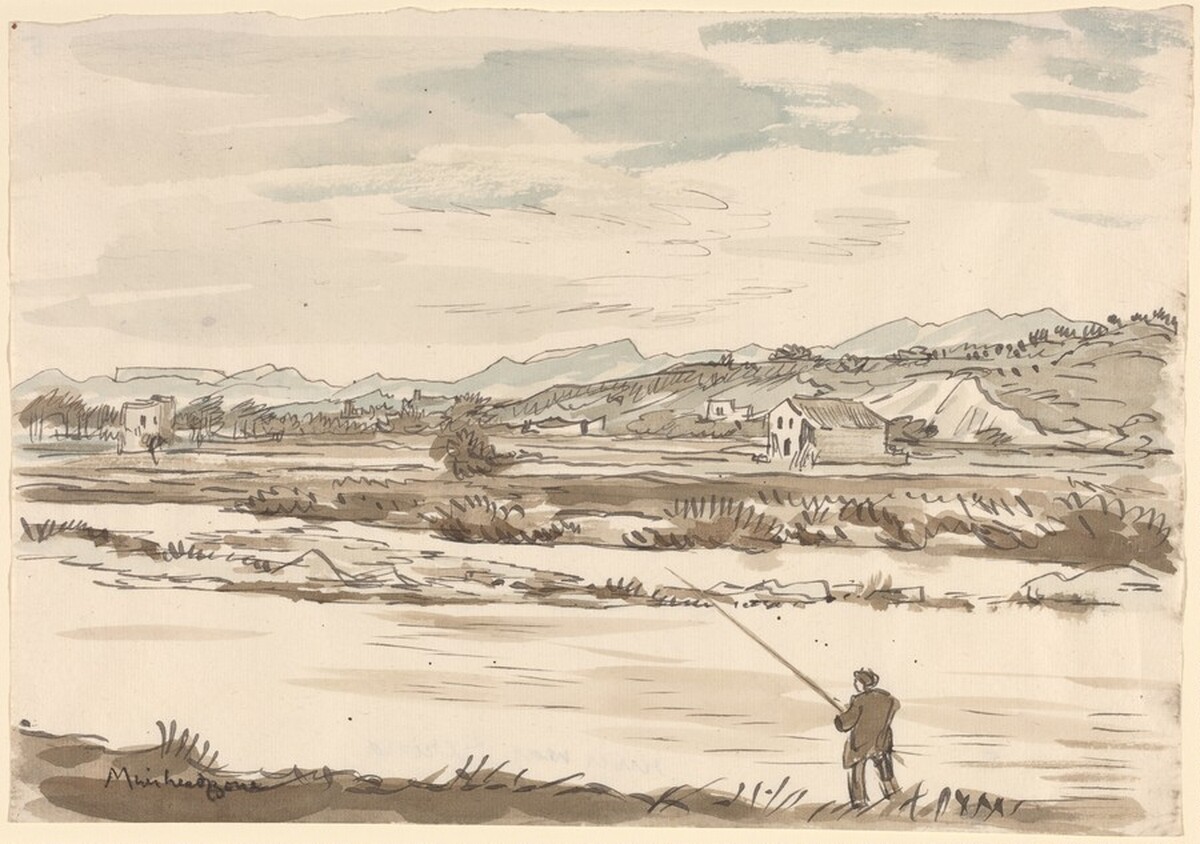 River at Gerona, Spain by Sir Muirhead Bone