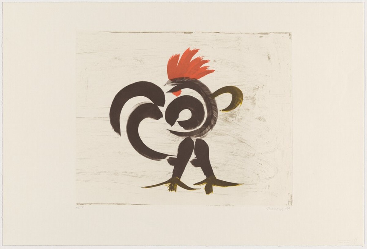 Windblown Rooster by Tom Marioni