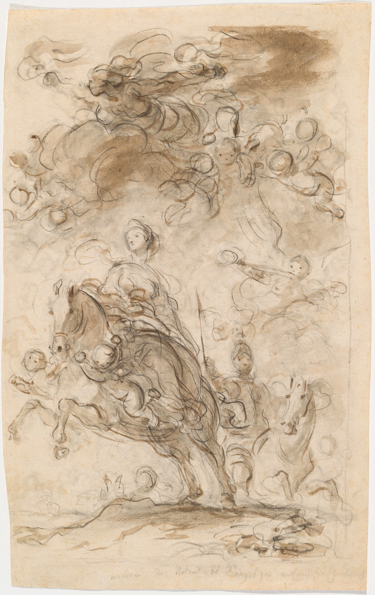 Orlando and Angelica Arrive at Charlemagne's Camp by Jean-Honoré Fragonard