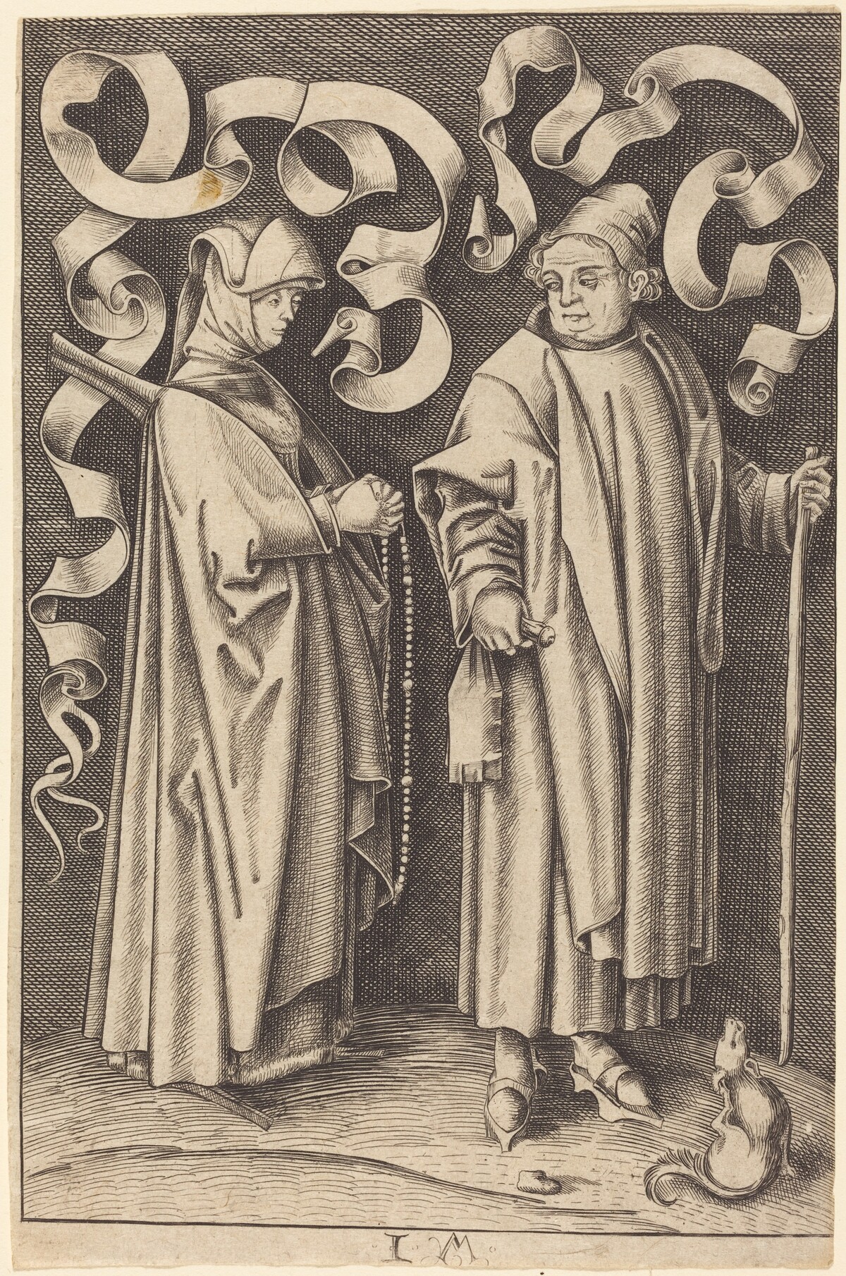 The Churchgoers by William Young Ottley after Israhel van Meckenem