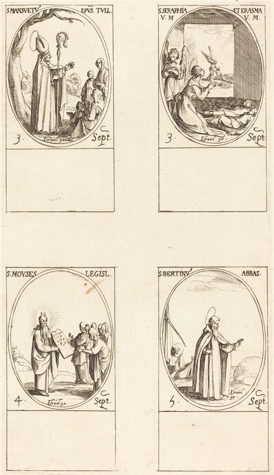 St. Mansuetus; Sts. Serapia and Erasma; Moses; St. Bertin, Abbot