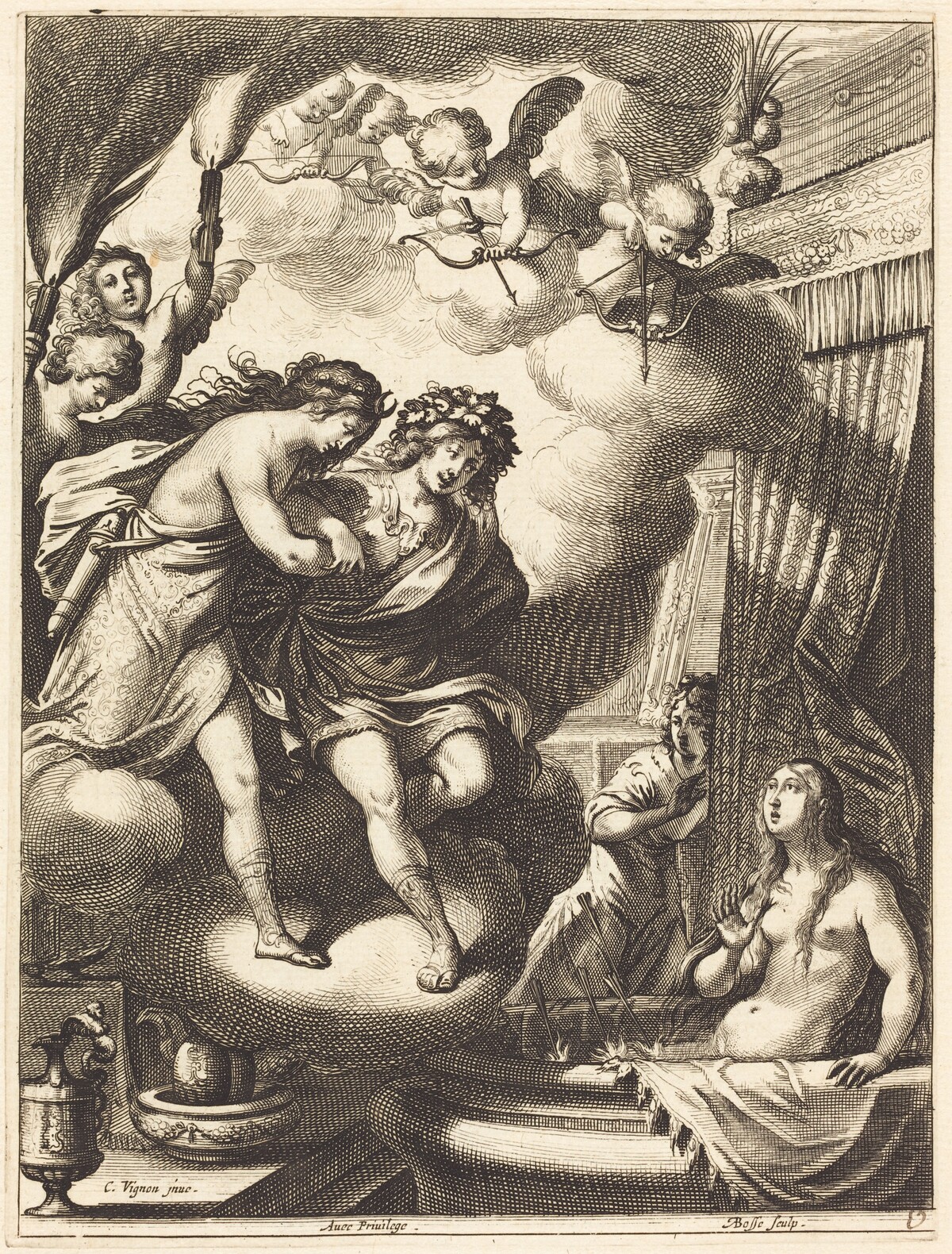 Illustration to Jean Desmarets' "L'Ariane" by Abraham Bosse after Claude Vignon