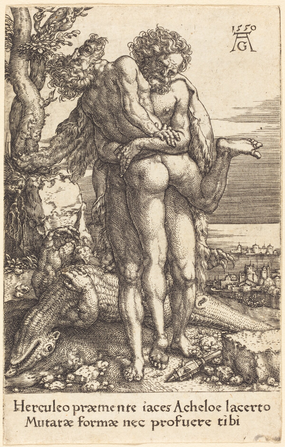 Hercules Fighting the Rivergod Achelus by Heinrich Aldegrever