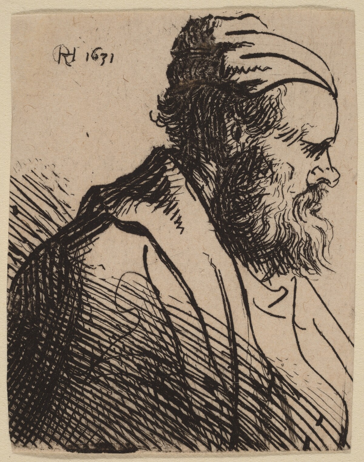 Snub-Nosed Man in a Cap by Rembrandt van Rijn and Studio of Rembrandt van Rijn