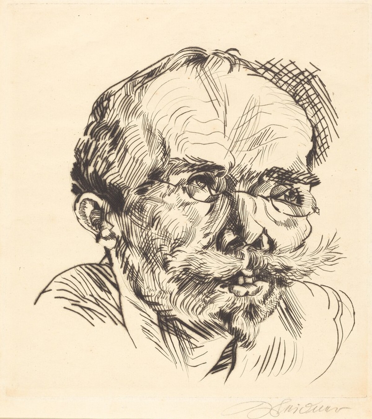 Portrait of a Man with Glasses by Ludwig Meidner