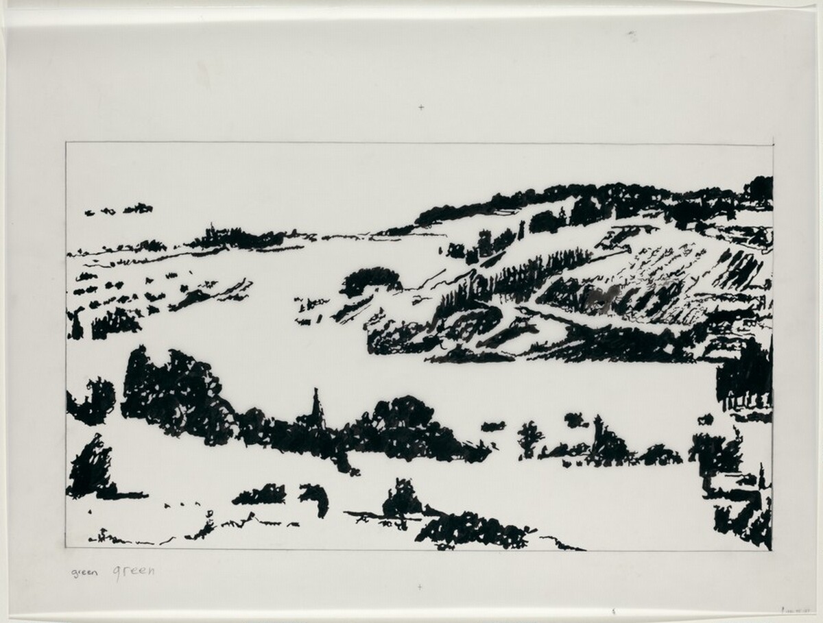 Drawing for "Jerusalem, Temple Mount" by Philip Pearlstein