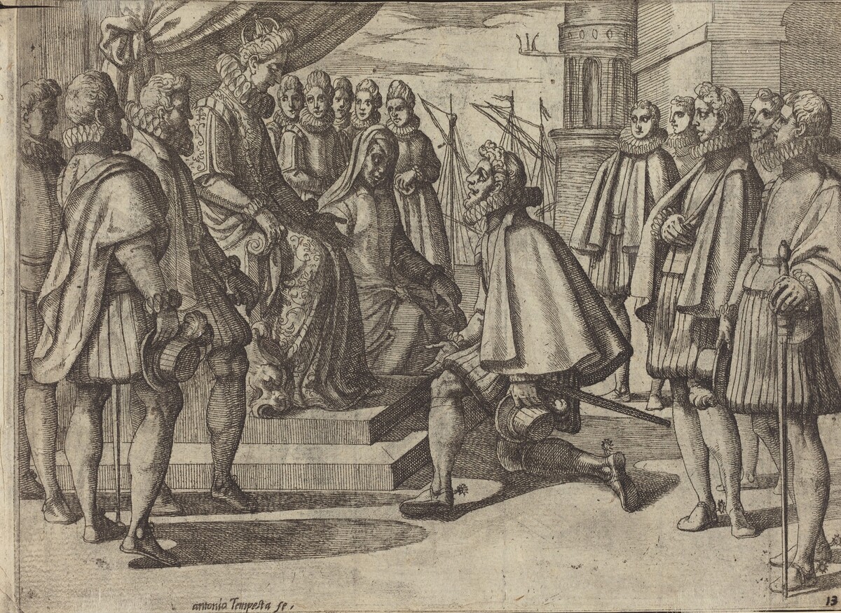 Spanish Duke Before Margaret of Austria [verso] by Antonio Tempesta