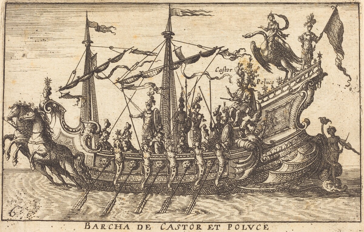 Barcha de Castor e Poluce by Balthasar Moncornet after Remigio Cantagallina
