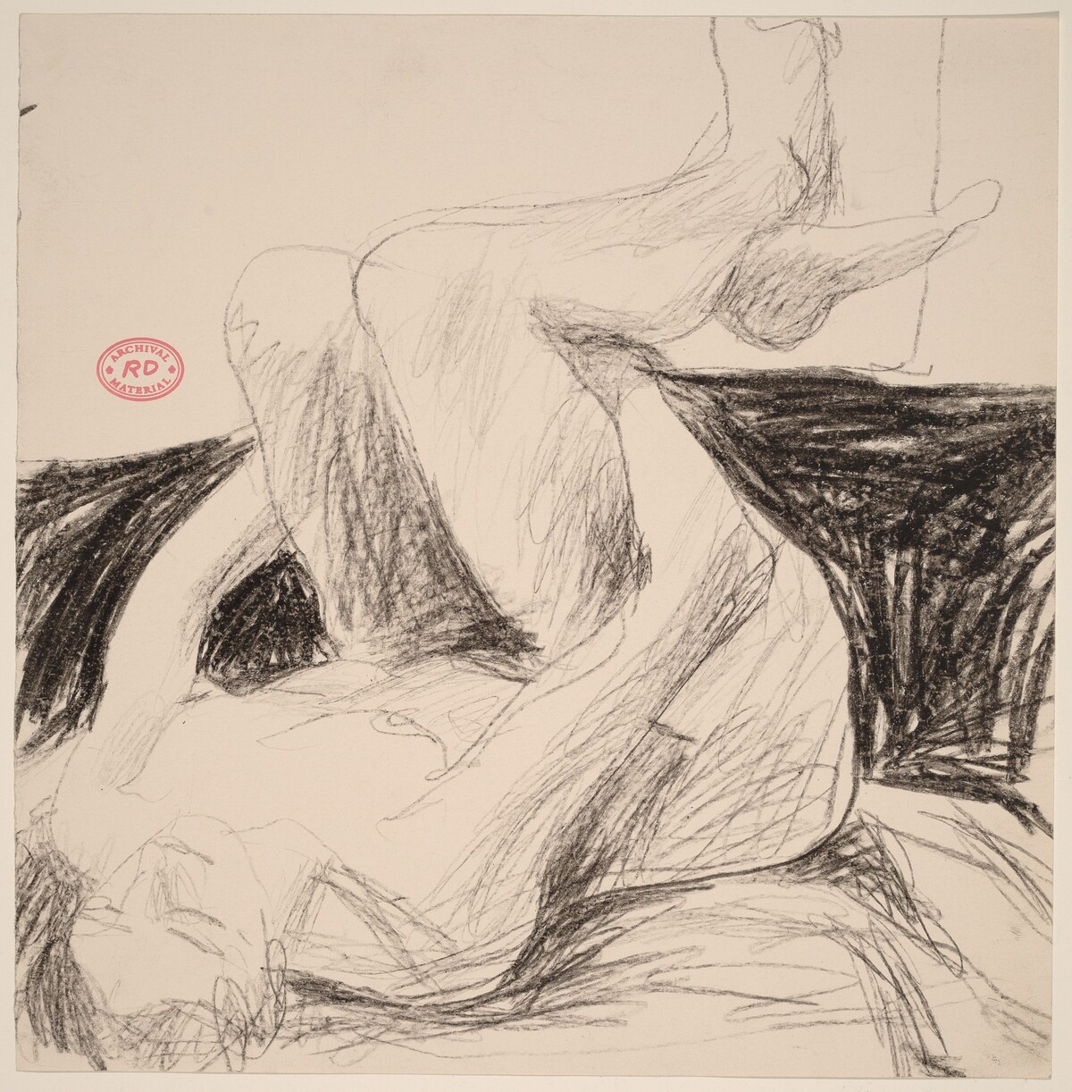 Untitled [nude lying on her back and cradling her legs] by Richard Diebenkorn