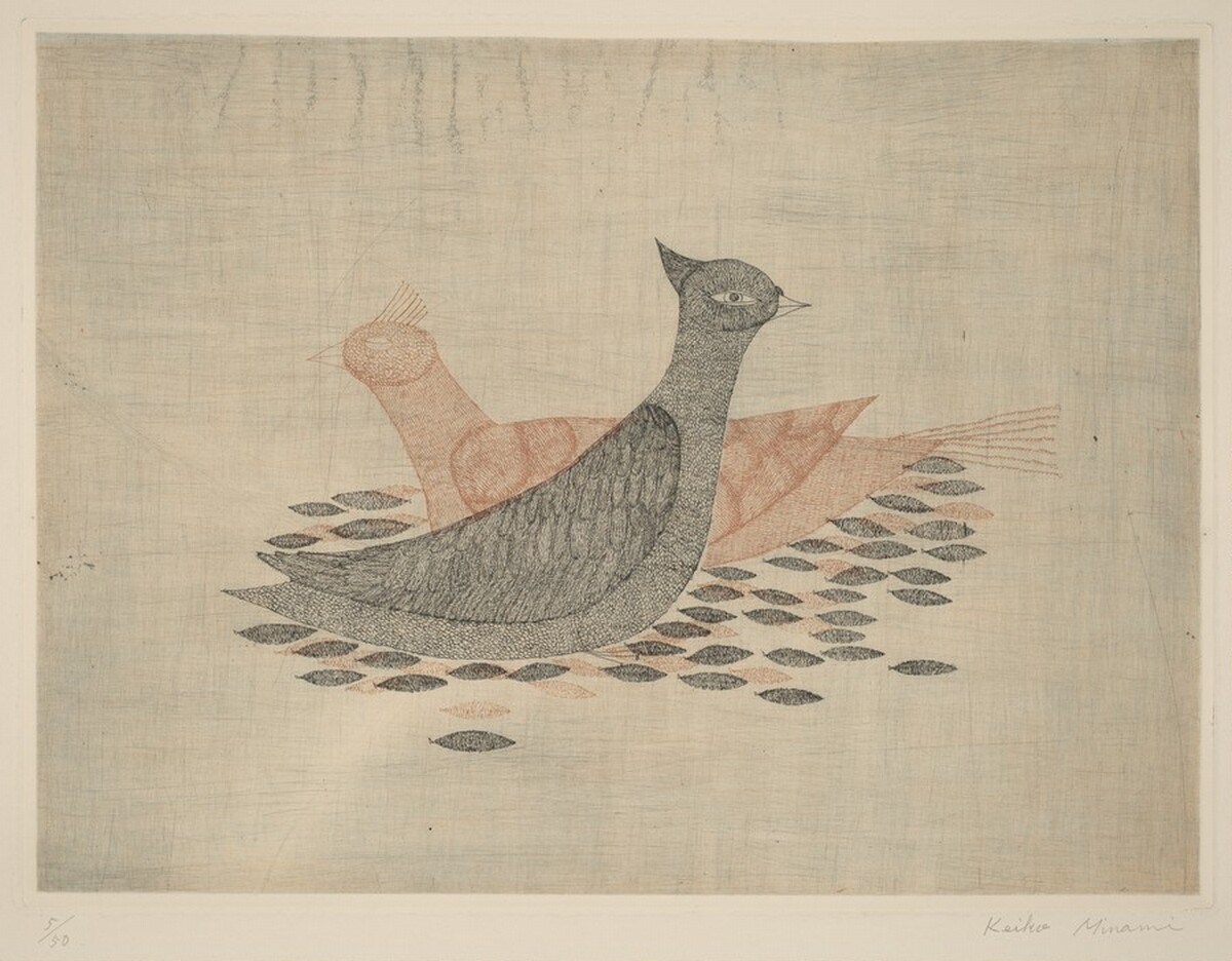 Two Birds Resting (Deux Oiseaux Reposant) by Keiko Minami