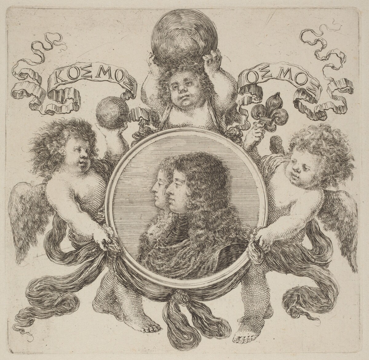 Cosimo de Medici, Prince of Tuscany and Marguerite Louise d'Orléans by Stefano Della Bella