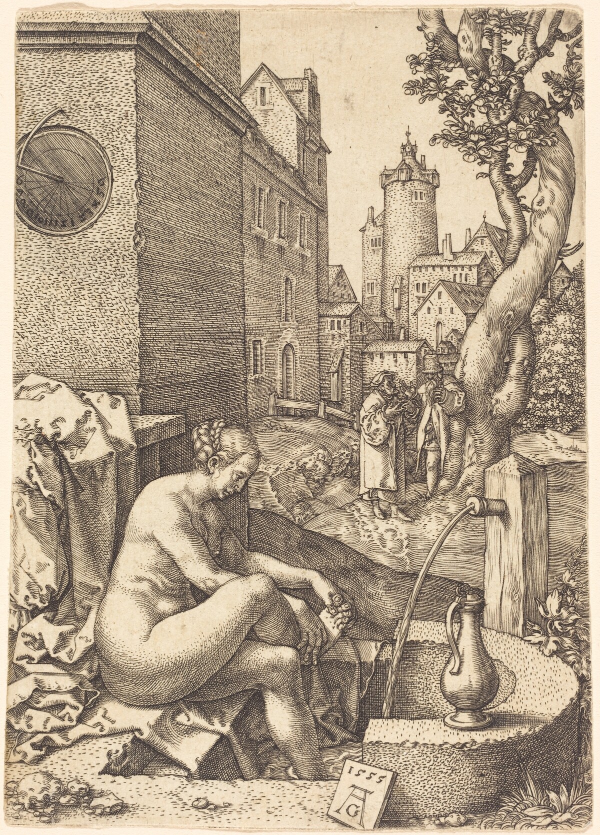 Susanna Surprised by the Two Elders by Heinrich Aldegrever