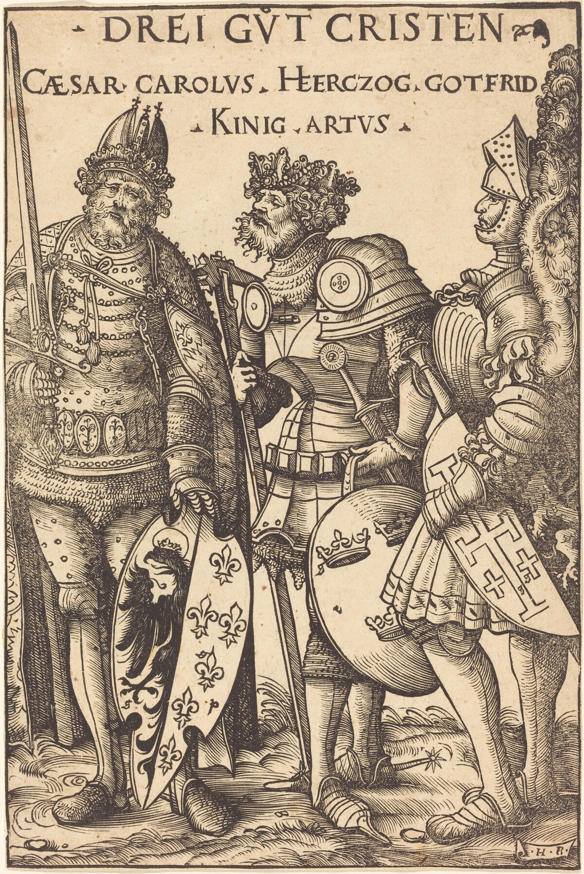 Charlemagne, Arthur and Godfrey by Hans Burgkmair I