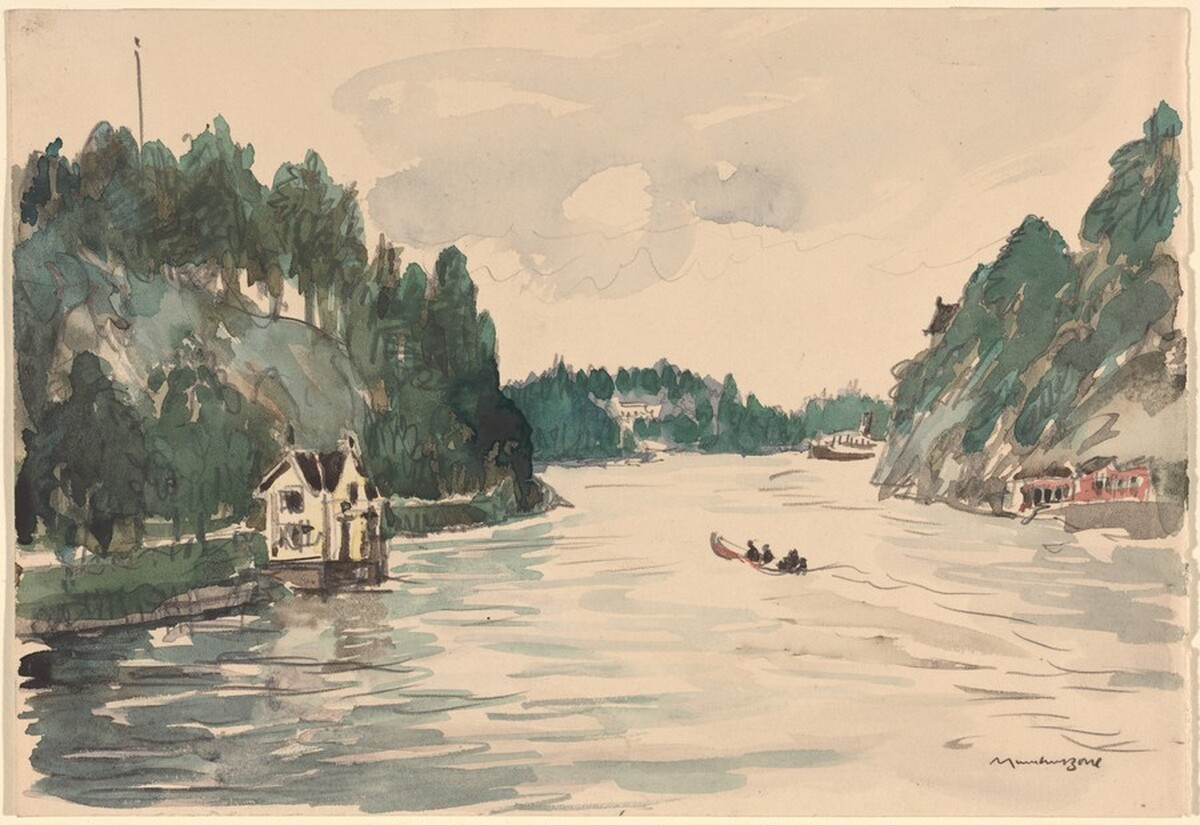 Bath Houses near Saltsjobaden, Sweden by Sir Muirhead Bone