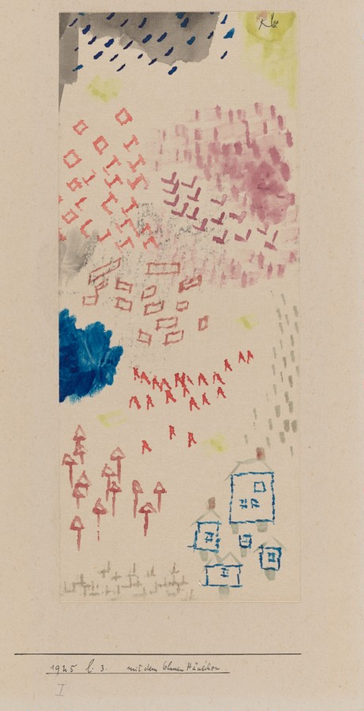 Mit dem Blauen Häuschen (With the Little Blue Houses) by Paul Klee