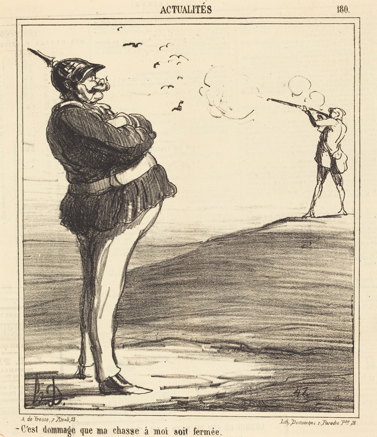 C'est dommage que ma chasse a moi soit fermée by Honoré Daumier