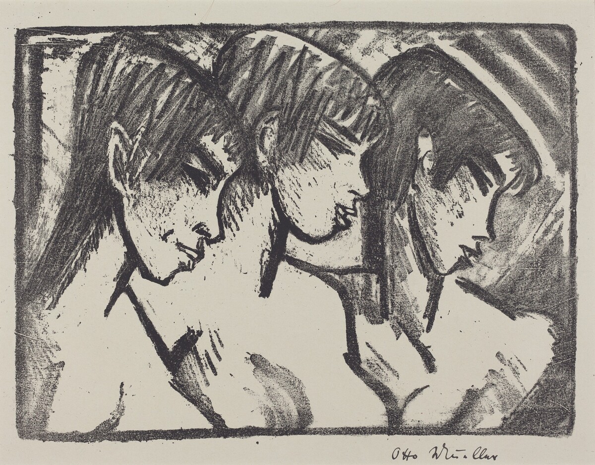 Three Girls in Profile (Drei Madchen im Profile) by Otto Mueller