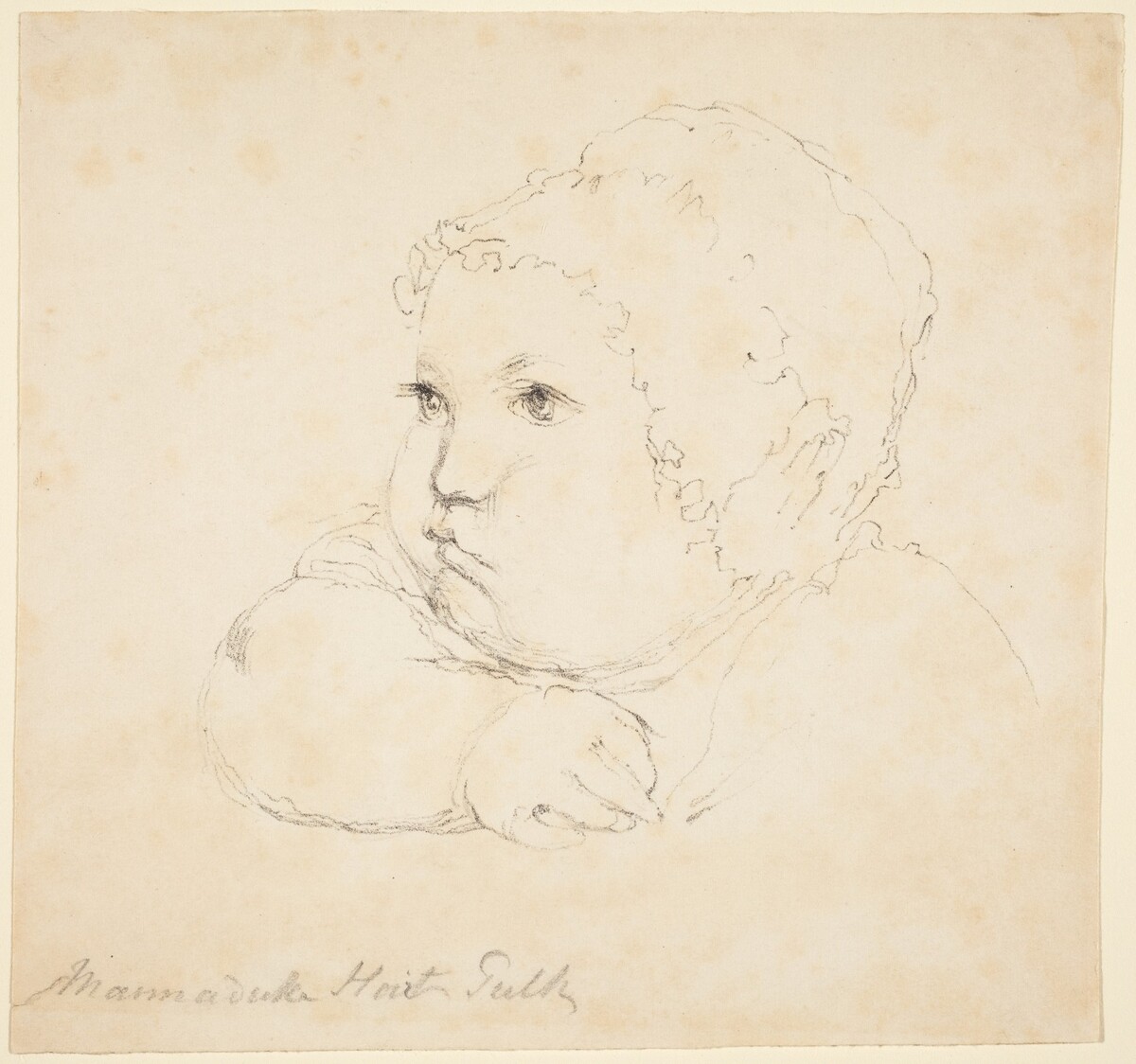 Head of a Child in a Cap by British 18th Century after John Flaxman