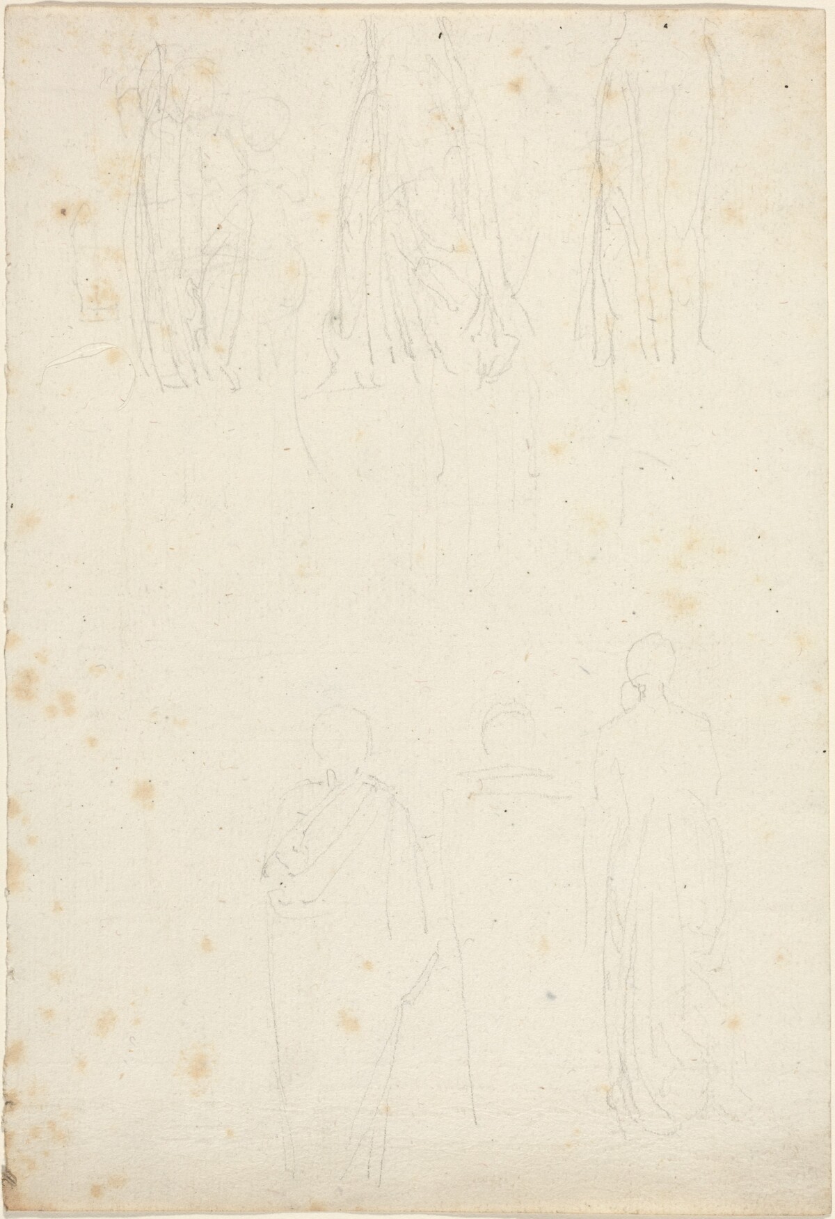 Sheet of Studies of Cloaked Figures by John Flaxman