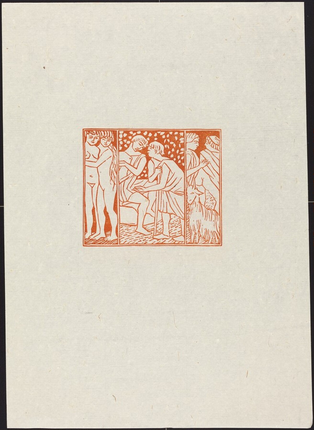 Third Eclogue: Aegon Putting His Flock in Damoetas' Care (En-tete de la troisieme eglogue) by Aristide Maillol