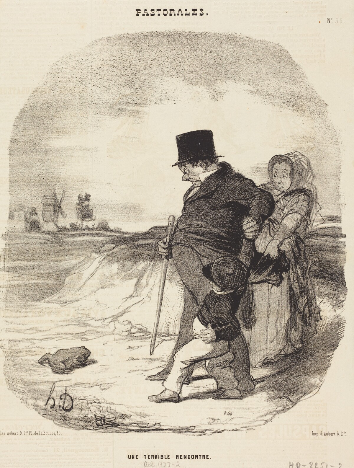 Une Terrible rencontre by Honoré Daumier