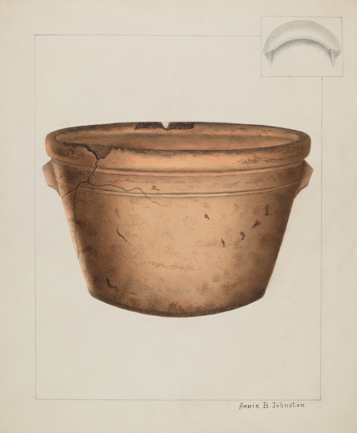 Pottery Flower Pot by Annie B. Johnston