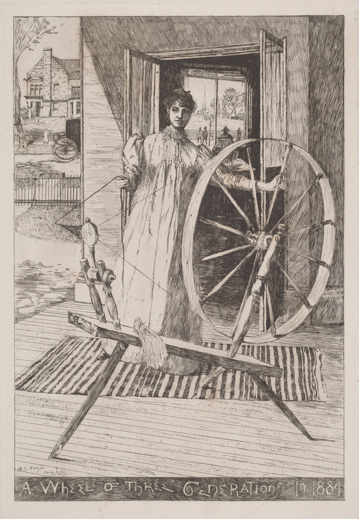 At the Spinning Wheel by Otto Henry Bacher