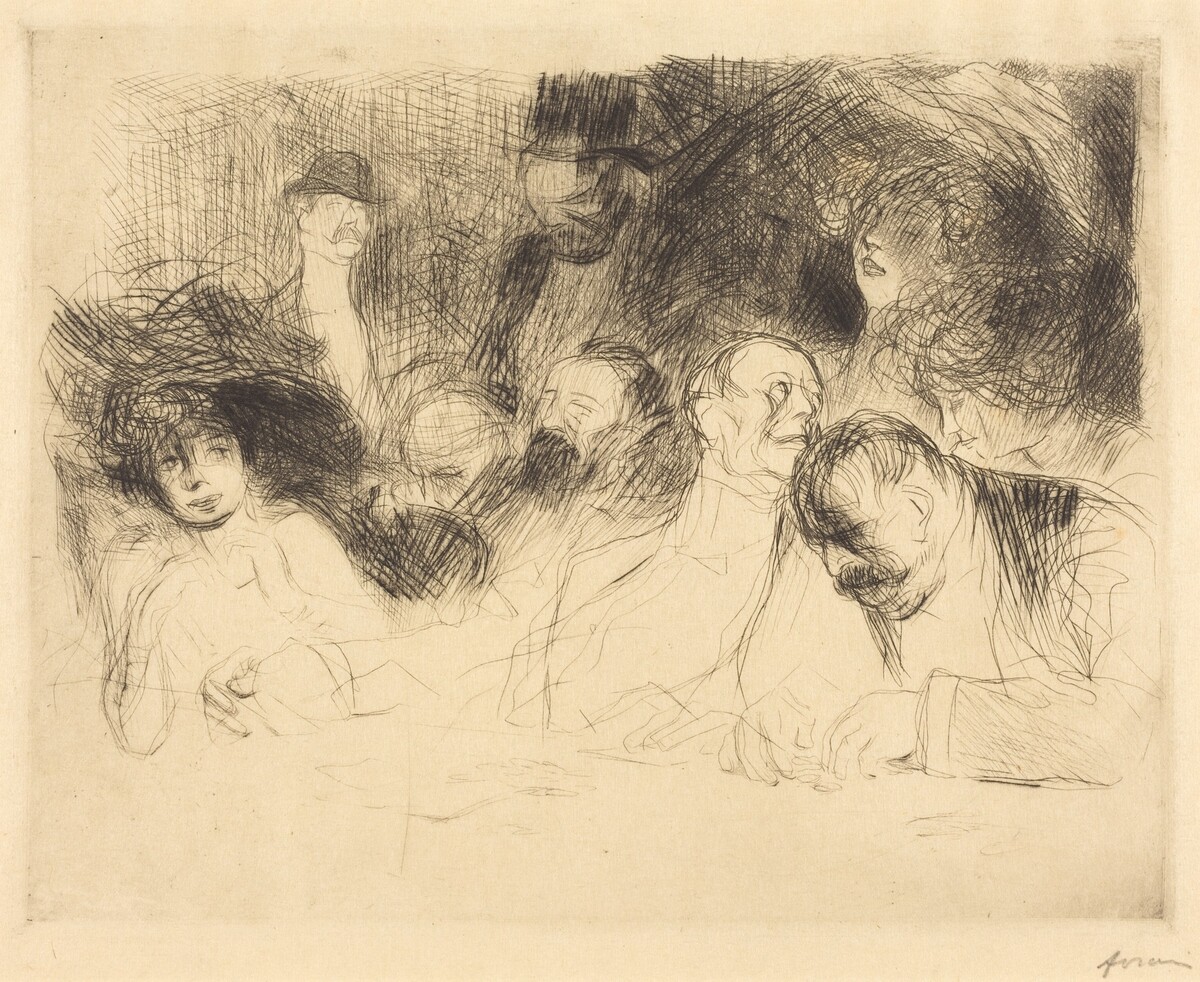 A la table de jeu (1ère planche) (At the Gambling Table) (first plate) by Jean-Louis Forain