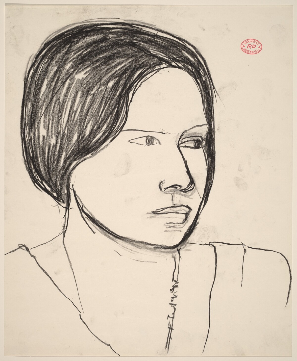 Untitled [head of a woman looking left] by Richard Diebenkorn