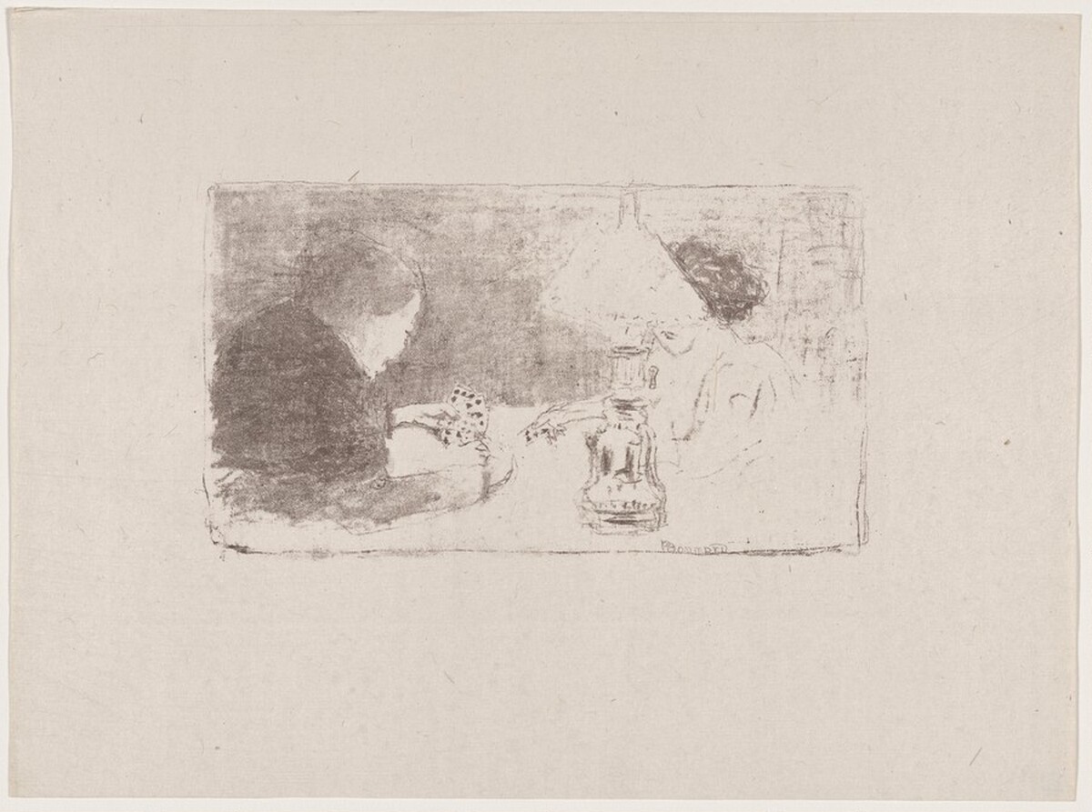 Etude (La partie de cartes sous la lampe) by Pierre Bonnard