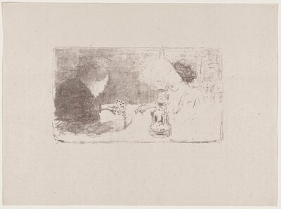 Etude (La partie de cartes sous la lampe)