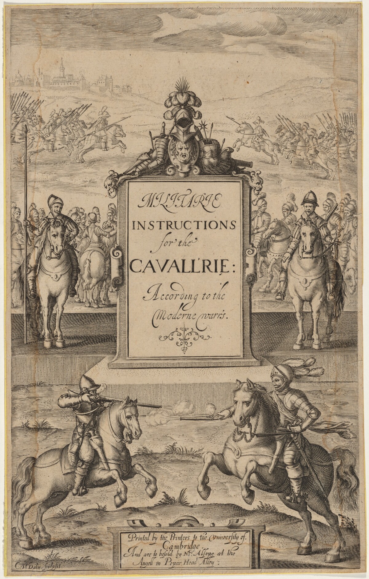 Title Page to Cruso, Militarie Instructions for the Cavallrie by Cornelis van Dalen I