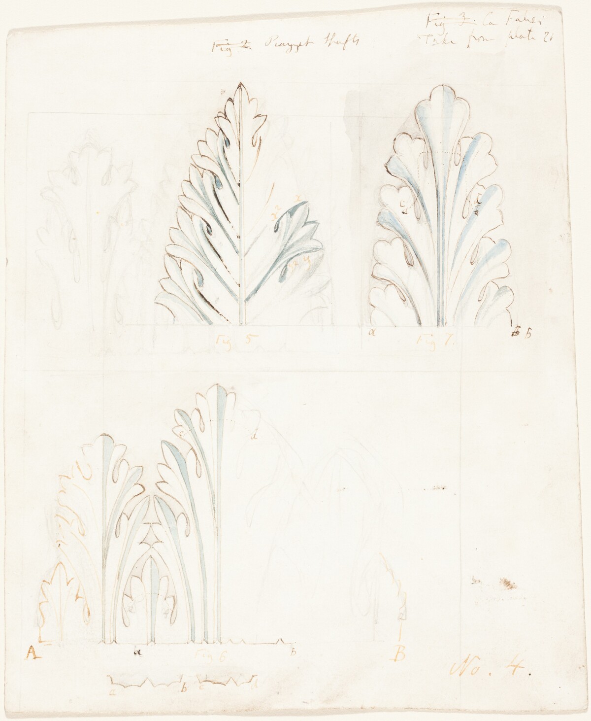 Ornamental Study with Acanthus Motif for "The Stones of Venice" by John Ruskin