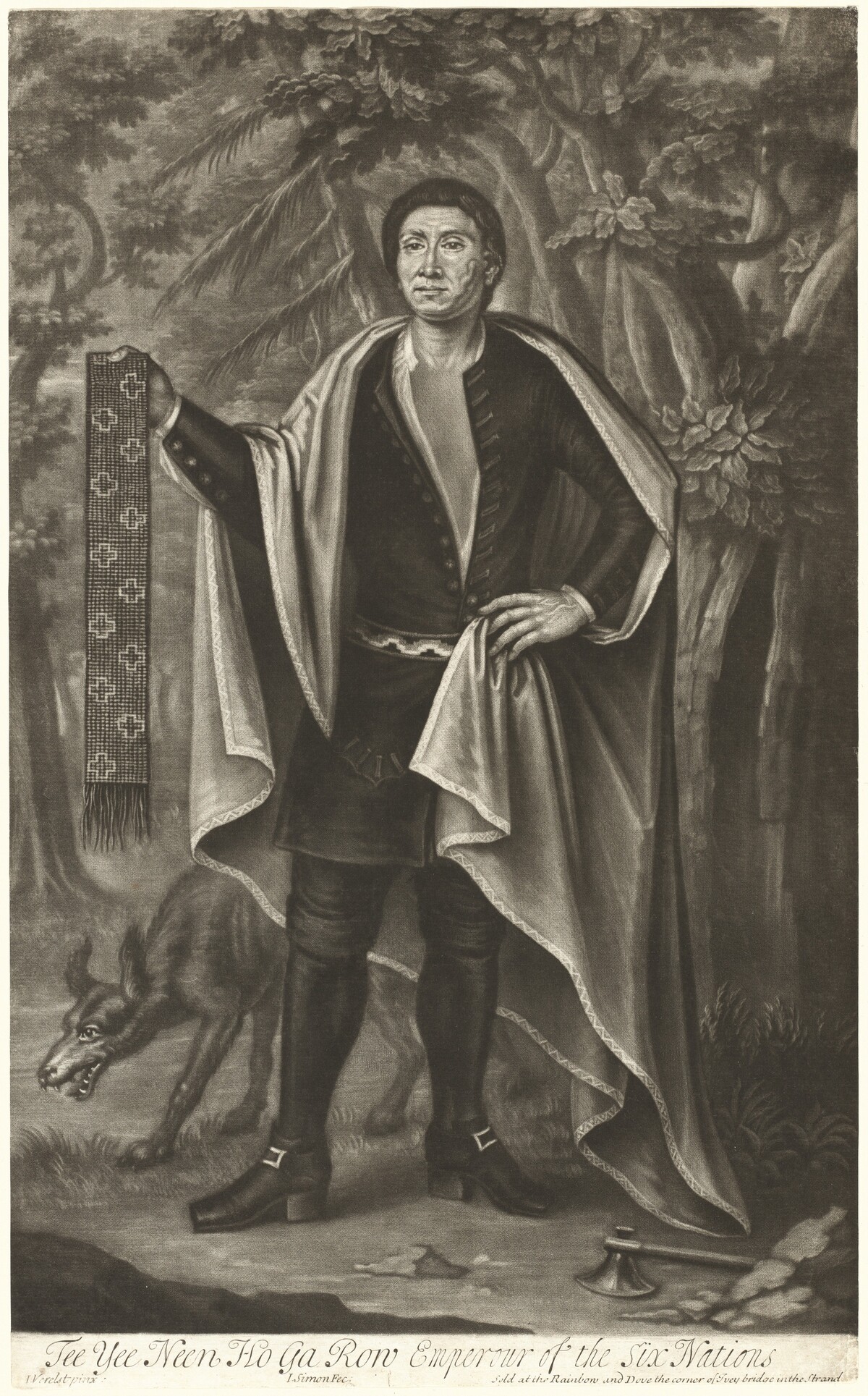 Tee Yee Neen Ho Ga Row, Emperor of the Six Nations by John Simon after John Verelst